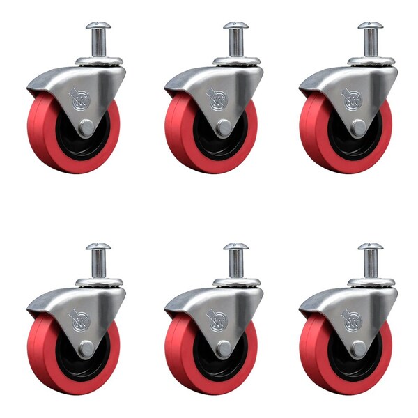 Poly Swivel 2.5'' Low Profile Caster for Creeper Cart by, 6PK